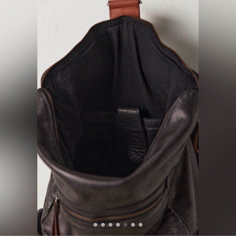 Leather Backpack - Black Men’s Everyday Backpack - Picture 5 of 9